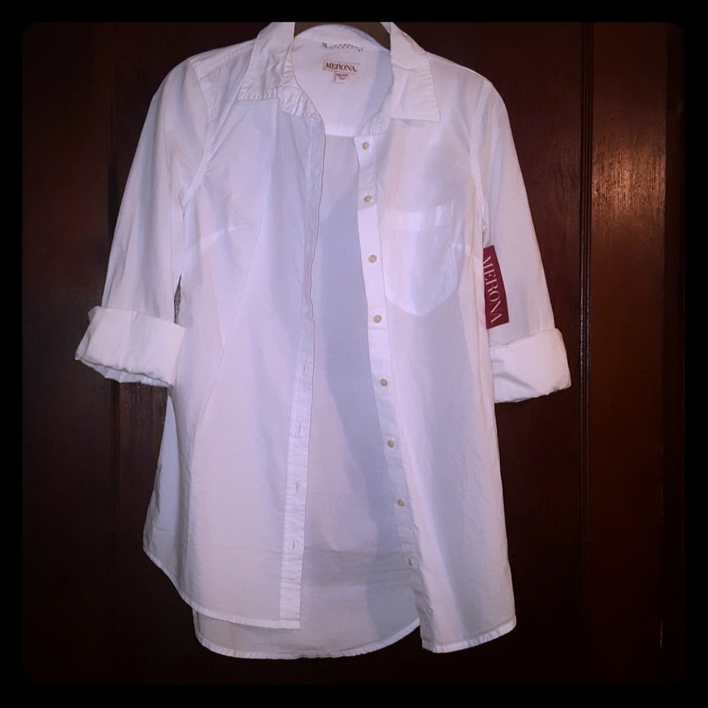 Merona white button up NWT